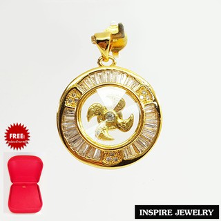 Inspire Jewelry (NN),จี้กังหันล้อมเพชรแท่งหรู งาน Design นำโชค แชกงหมิว เสริมดวง อายุยืน เงินทองไหลมาเทมา