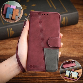 เคสโทรศัพท์หนัง TPU นิ่ม ฝาพับ พร้อมช่องใส่บัตร และสายคล้อง สําหรับ Samsung S8 Plus A41 A40 A21S A20S A20 A30 A20E A10