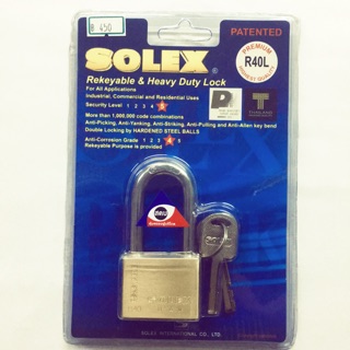 SOLEX กุญแจสายยูโซเล็กซ์ รุ่นR.PREMIUM R40L (40มม. คอยาว)