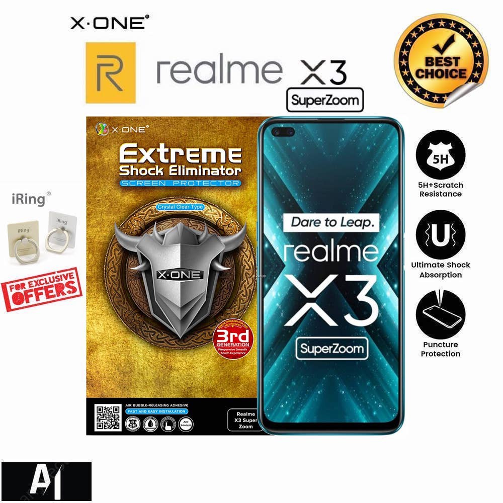X-ONE EXTREME SHOCK ELIMINATOR SCREEN PROTECTOR สําหรับ OPPO REALME X3 SUPER ZOOM , !