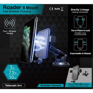 CAPDASE ROADER II FAST WIRELESS CAR CHARGING MOUNT TELESCOPIC ARM