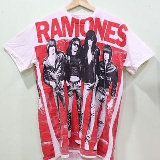 เสื้อวงRamones ลายโอเวอร์ปริ้น ตะเข็บเดี่ยวบนล่าง สไตล์วินเทจ สกรีนทั้งตัว ผ้านอก เสื้อOVP เสื้อโอเวอร์ไซส์ เสื้อวงดนตรี