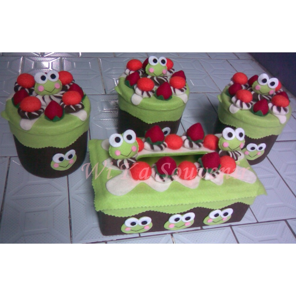 FLANNEL JAR SET - FELT KEROPPI KAWAII