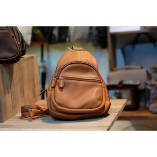 Leather Bag code : LB003 กระเป๋าคาดอกหนัง งานแฮนด์เมด สีน้ำตาลอ่อน