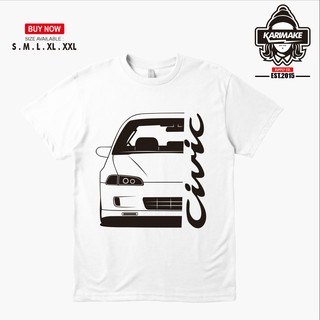 เสื้อยืดผ้าฝ้ายพิมพ์ลายแฟชั่น เสื้อยืด พิมพ์ลายรถยนต์ Honda Civic EG