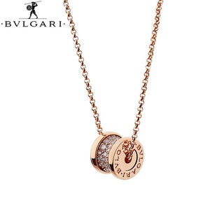 Bvlgari สร้อยคอเงิน 925 ประดับเพชร สีโรสโกลด์ คลาสสิก ของขวัญ k831