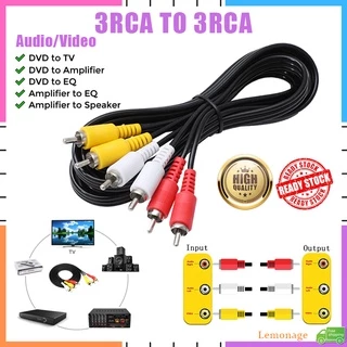 Ready StockAV Audio Video Cable 1.5M 3M 5M 3RCA To 3RCA Jack Plug AUX Video Composite Male to Male for TV DVD TVPLUS Cord