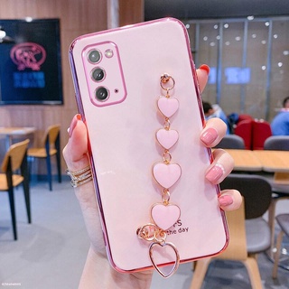 เคส Samsung Note 20 Pro Note 10 Plus Lite Note 9 Note 8 S10 Lite S10 Plus สร้อยข้อมือหัวใจสำหรับเด็กหญิงและสตรี