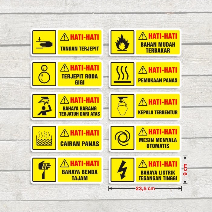 K3 Sticker Safety and Health Work Sticker ระวัง 23.5 x 9 cm