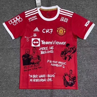 เสื้อกีฬาแขนสั้น ลายทีมฟุตบอล Manchester United C Ronaldo 22 ชุดเยือน คุณภาพสูง AAA ไซซ์ S-XXL