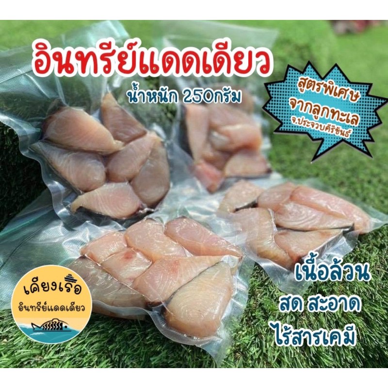 ปลาอินทรีย์แดดเดียว/ชิ้นเนื้อล้วน250กรัม/สด/สะอาด/ใหม่/ไร้สารเคมี/ราคาดีที่สุด