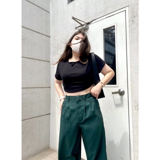 CurveG Wide Leg Pants Green กางเกงขายาว สีเขียว