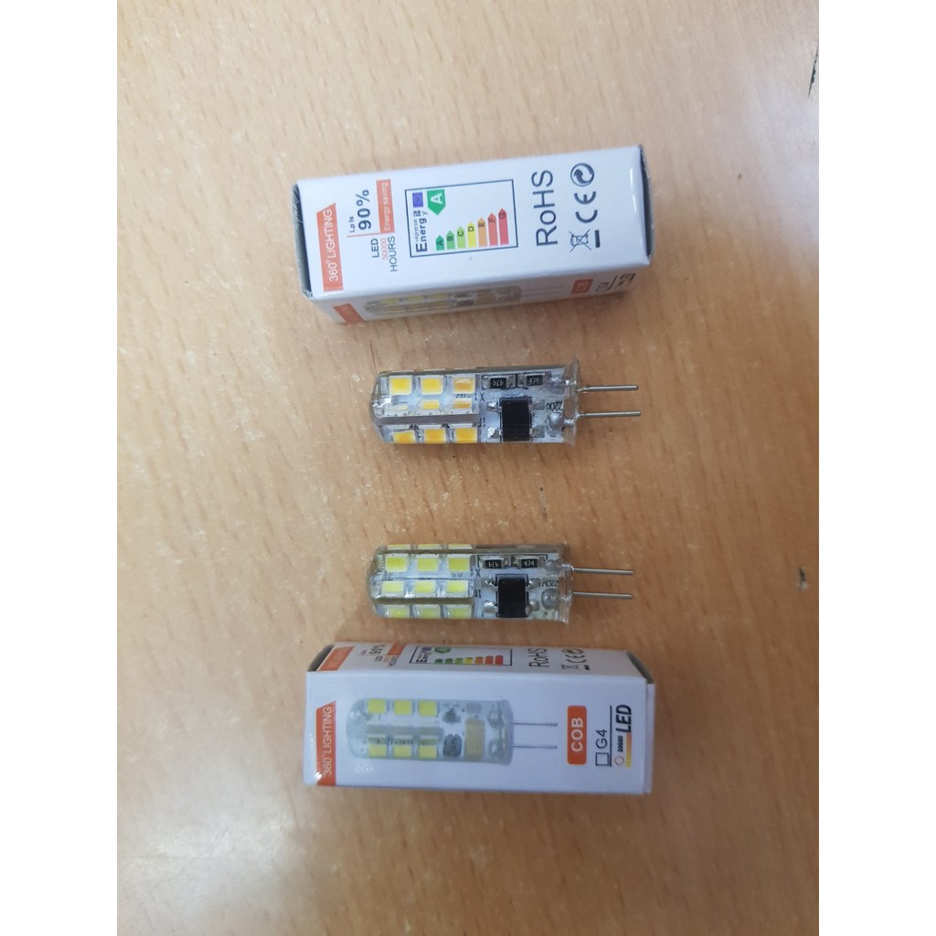 ชุดหลอดไฟ led 4 ดวง พร้อมพิน G4 - 220V เพื่อแทนที่หลอดฮาโลเจน