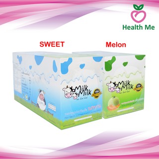 Biopharm Milk Milk มิลค์ มิลค์ นมเม็ด ซองละ 15 เม็ด กล่อง 24 ซอง รสหวาน และ รสเมลอน