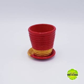 กระถางต้นไม้เพ้นท์สี (Art Plant Pots) - Red Pepper (S size) - Handmade by Belgian Artist Paul De Blieck