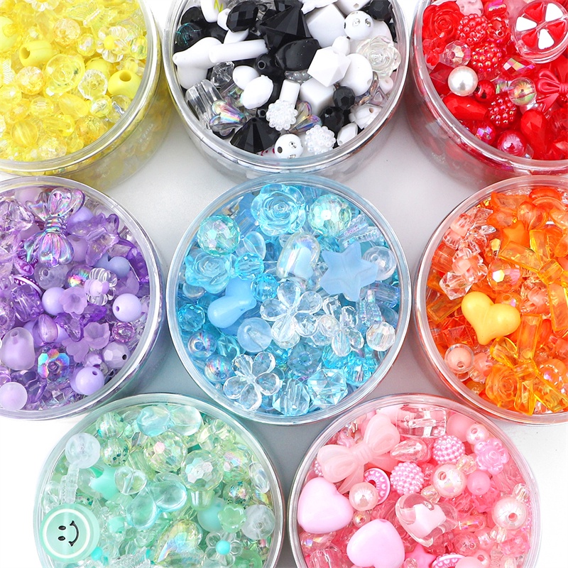 ลูกปัดอะคริลิกสุ่มรูปร่าง 30g สำหรับสร้อยข้อมือและสร้อยคอมินิมาล DIY เครื่องประดับ