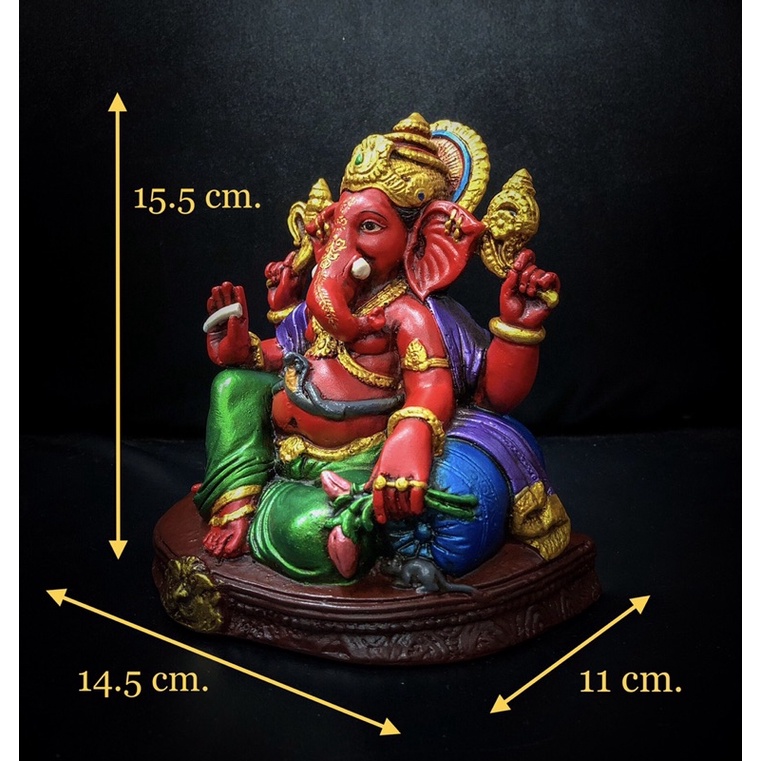 พระพิฆเนศ Ganesha ปางประทานพรให้สำเร็จรวดเร็ว พระกษิประ คณปติ วรรณะสีแดง 4 กร ราคา ถูกที่สุด ดีลบีเคเค แกลเลอรีภาพที่ 2