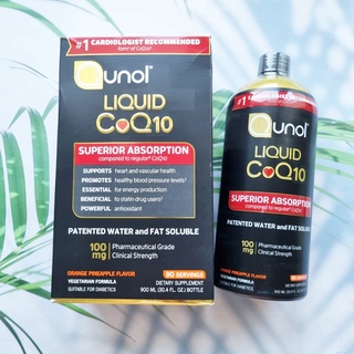 โคคิวเท็น ชนิดน้ำ Qunol® Liquid CoQ10 100mg 900mL ช่วยโรคหัวใจ  ชะลอความแก่ USP Grade #1st Cardiologist Recommended