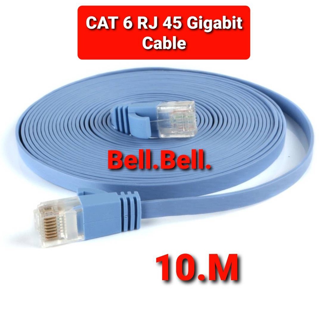 สาย LAN CAT6 แบบแบน ความยาว 10 เมตร พร้อมใช้