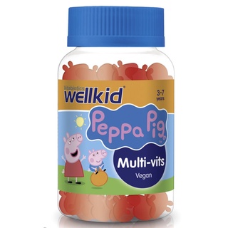 วิตามินรวม12 ชนิด แบบเจลลี่สำหรับเด็กอายุ 3-7 ปี Vitabiotics Wellkid Peppa Pig Multi-vits - 30 jellies