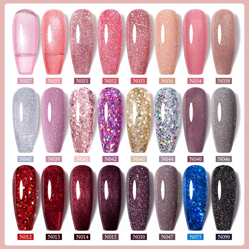 UR SUGAR 7.5 ml Bling Sequins UV Gel Poliah ติดทนนาน Glittery เล็บเจลที่มีสีสันสีแดงเล็บวานิช ราคา ถูกที่สุด ดีลบีเคเค แกลเลอรีภาพที่ 7