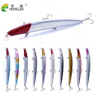 Hengjia เหยื่อตกปลาน้ําเค็ม แบบแข็ง สามตะขอ 18 ซม. 26 กรัม 1 ชิ้น Swimbait Bass Wobbler ลอย Topwater เหยื่อ Treble Hook ประดิษฐ์