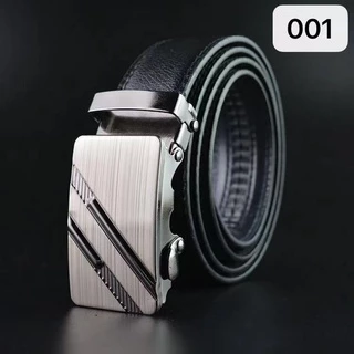 เข็มขัดผู้ชายหนังpu แบบหัวล๊อคอัตโนมัติ สายหนังสีดำ ขนาด120