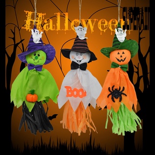 &lt;Halloween Decoration&gt; จี้ผ้าฟางฟักทองผีน่ารัก สําหรับแขวนตกแต่งปาร์ตี้ฮาโลวีน 3 ชิ้น