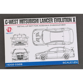 Hobby Design : HD02-0328 : 1/24 C-WEST Mitsubishi Lancer Evolution X Detail-UP Set（PE+Metal parts+Resin）