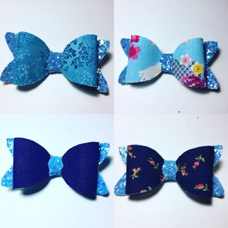 Leather glitter bow/piece