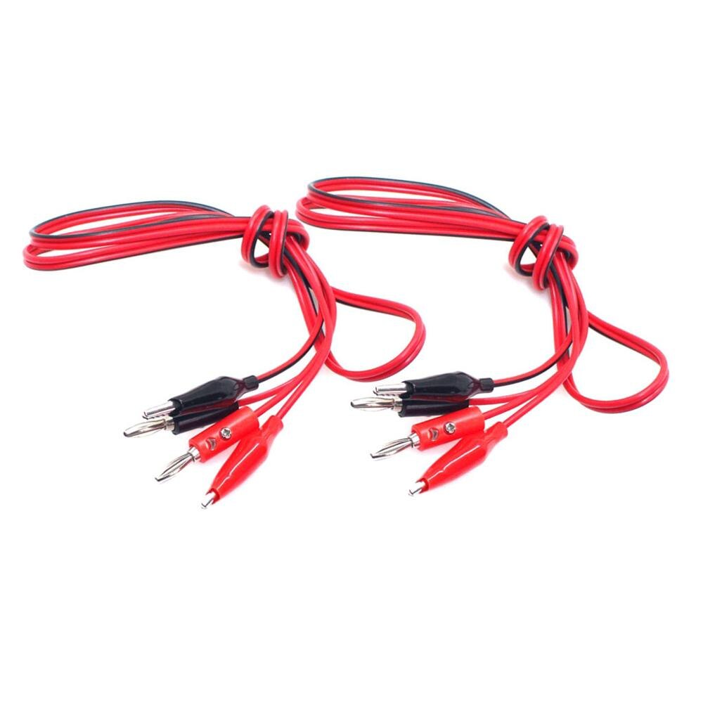 1m จระเข้ Cilp ถึง AV กล้วยปลั๊กทดสอบสายตะกั่ว Connector Dual Tester Probe จระเข้คลิปสําหรับมัลติมิเตอร์วัดเครื่องมือ DIY