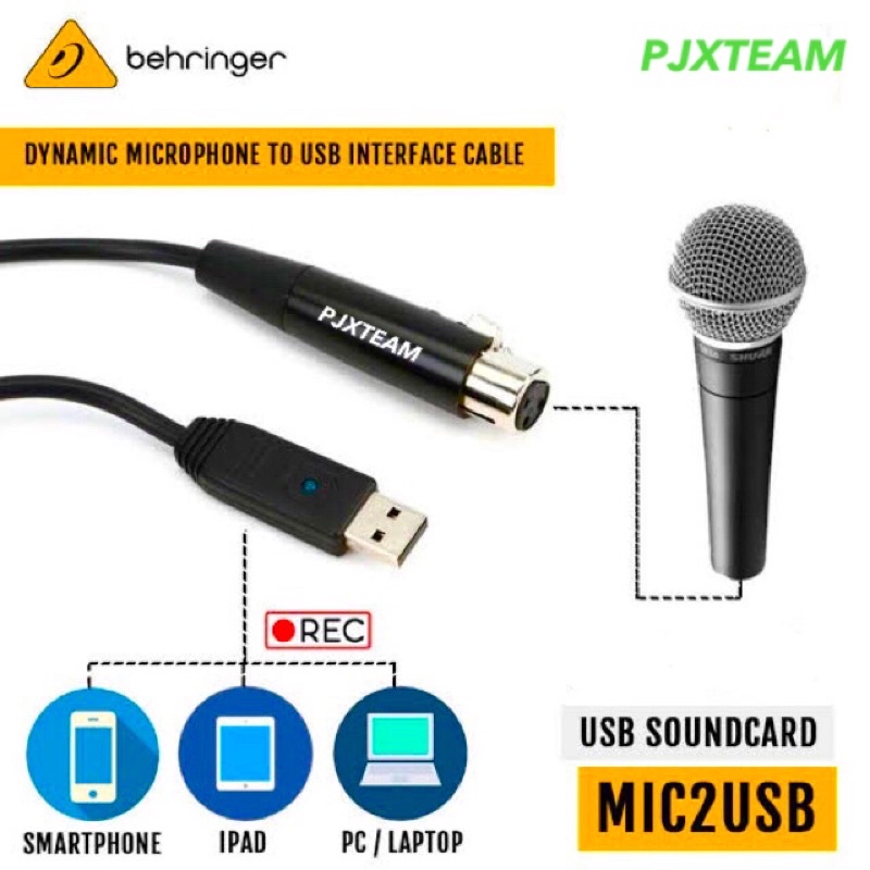 Behringer MIC 2 USB Microphone to USB Interface สายไมค์โครโฟน ที่เป็น