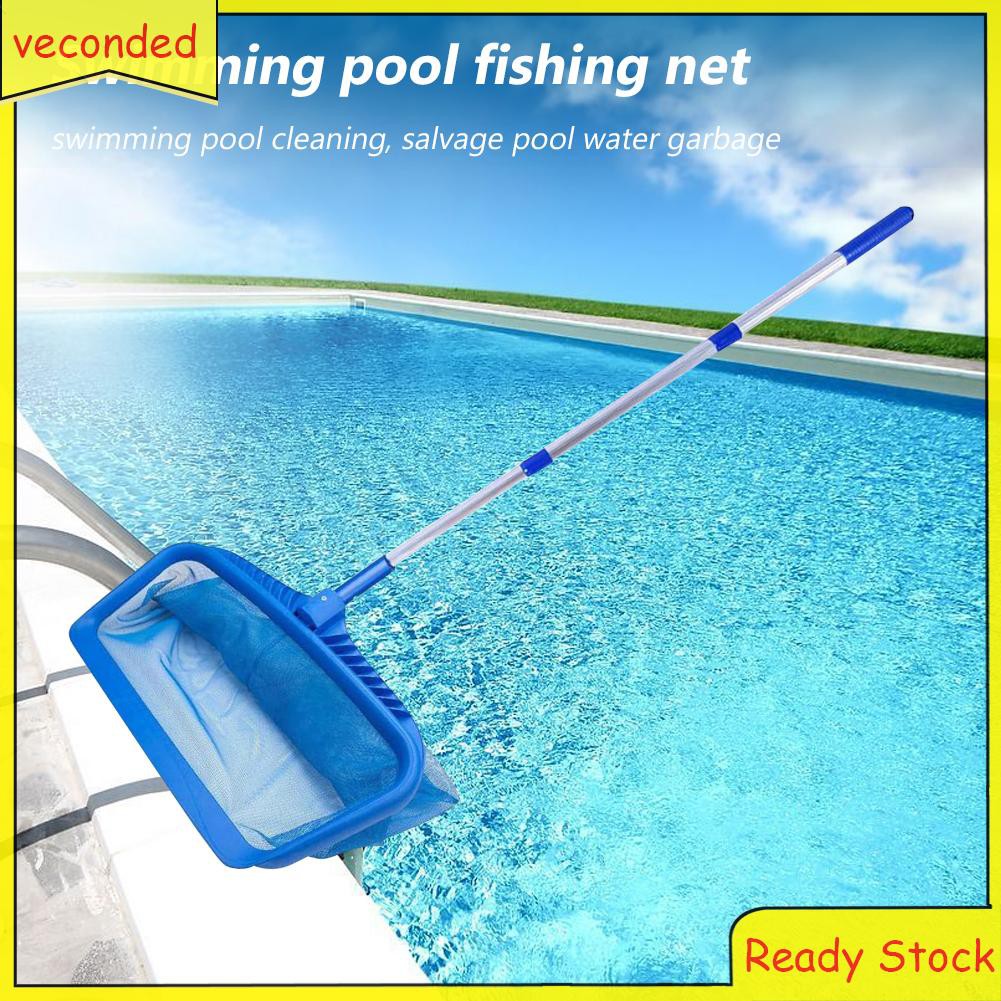 Swimming Pool Salvage Net wTelescopic Rod Fish Pond Skimmer Leaf ...