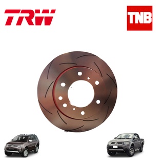 TRW XPS จานเบรคหน้า 1 คู่ MITSUBISHI TRITON 4WD PLUS / PAJERO SPORT ปี 2008-2014 จานเบรคเซาะร่อง จานเบรคแต่ง