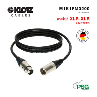 KLOTZ  CABLE  M1K1FM0200  CABLE MICROPHONE XLR-XLR 2 METERS Made in Germany