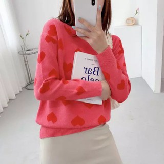 เสื้อไหมพรม mini heart กันหนาวเกาหลี
