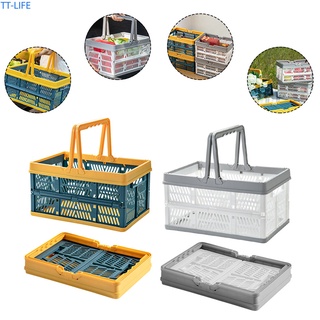 【TTLIFE】Folding Storage Basket Portable Food Snack Picnic Shopping Convenient Hand Basket Home