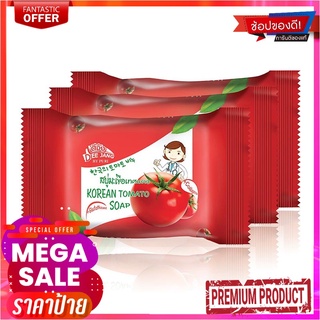 ดีจัง สบู่มะเขือเทศแดง 100 กรัม x 3 ก้อนDee Jang Korean Tomato Soap 100g x 3 Pcs