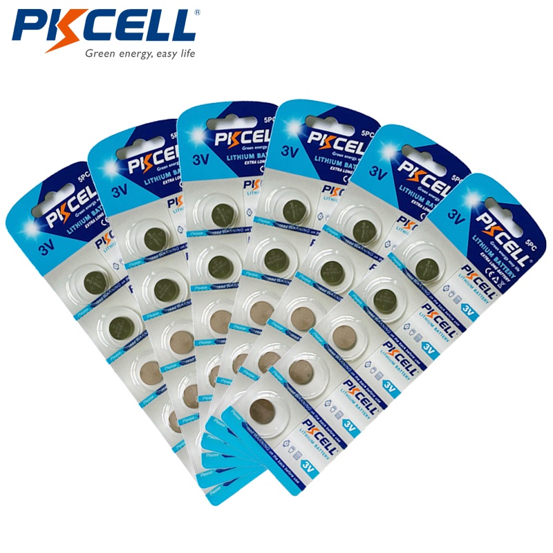 30Pcs6Pack PKCELL CR1216 3V Lithium Battery ECR1216 DL1216 BR1216 ...