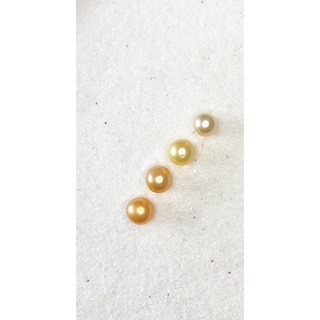ไข่มุกน้ำจืด แท้ 100% ขนาด 6-8 มิลลิเมตร สี Gold Caramel,Gold สีอ่อน