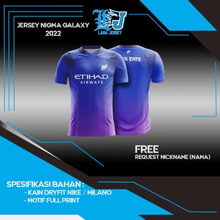 ใหม่ JERSEY NIGMA GALAXY 2022 GAME DOTA 2022 (ฟรีชื่อนิกเกิลขอ)