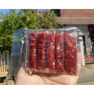 แหนมเนื้อบัวเจริญ ส้มเนื้อ หรือ จิ้นส้มควาย ห่อละ 35 บาท (3 ห่อ 100฿ )  1 ห่อมี 5 ชิ้น น้ำหนัก 70 g. ของฝากจากเมืองพะเยา