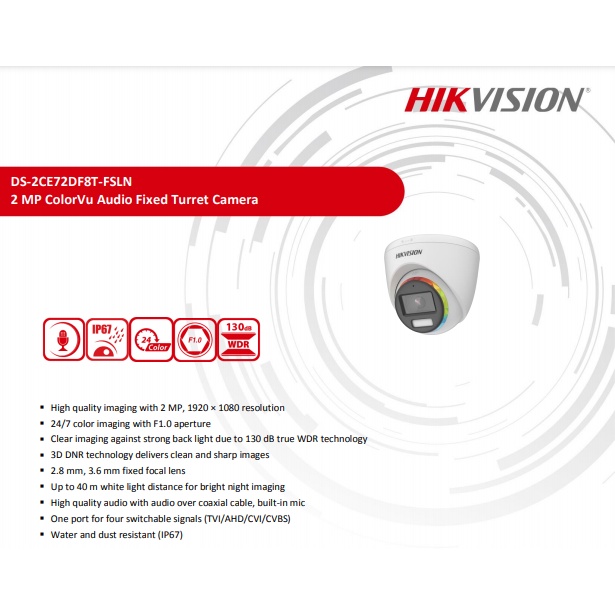 Hikvision ColorVu 2MP Set12 DS-2CE12DF8T-FSLN 3.6+72DF8T-FSLN 3.6+DVR IDS-7216HQHI-M1/S หรือ IDS-7216HQHI-M2/S+2H2SJB/AC #8