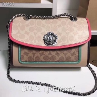 Coach Parker In Signature Canvas With Tea Rose