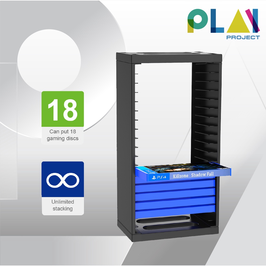 แท่นวางแผ่นเกม [18 แผ่น]  DOBE PS4 PS5 Switch Xbox Storage Stand [ชั้นเก็บแผ่นเกม] [ที่เก็บแผ่นเกม