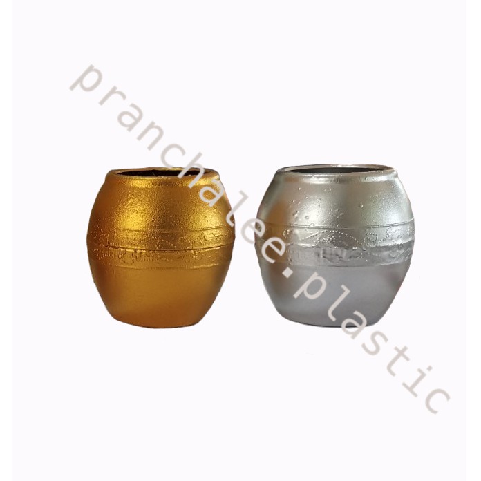 ตุ่มเงิน ทอง (ขนาดเล็ก) โอ่งเงิน ทอง สำหรับตั้งศาลและแก้บน