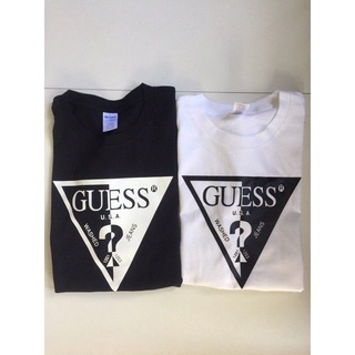 เสื้อยืด พิมพ์ลาย Guess HALF สีพื้น สําหรับผู้ชาย