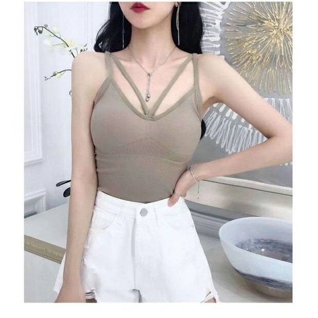 บราเต็มตัวสายไขว้ ชุดชั้นในหญิง บราผู้หญิง สปอร์ตบราแบบสวม เสื้อในออกกำลังกาย สายไขว้ บราใส่ออกกำลังกาย - รูปที่ 2