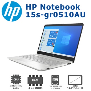 Notebook HP 15s-gr0510AU Athlon 3150U (2.4GHz)/4GB DDR4/SSD 128GB+1TB/15.6’’FHD