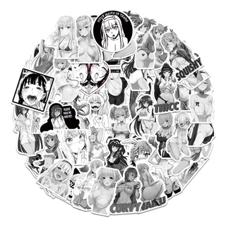 50 pcs black and white climax face cute kawaii anime sticker laptop skateboard DIY toy decal motorcycle guitar